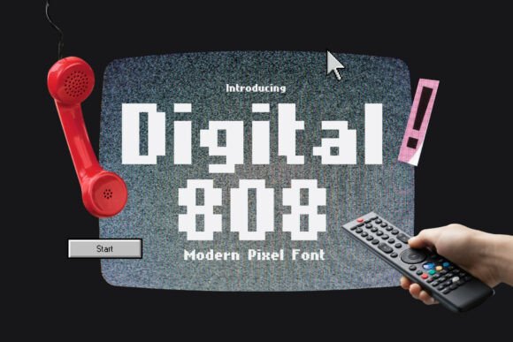 Digital 808: A Modern Pixel Typeface for Retro Design