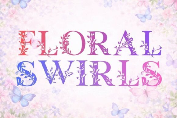 Floral Swirls: Elegant Decorative Font for Designers
