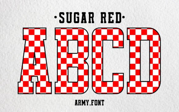 Sugar Red: A Captivating Checkered College Font for Bold Branding