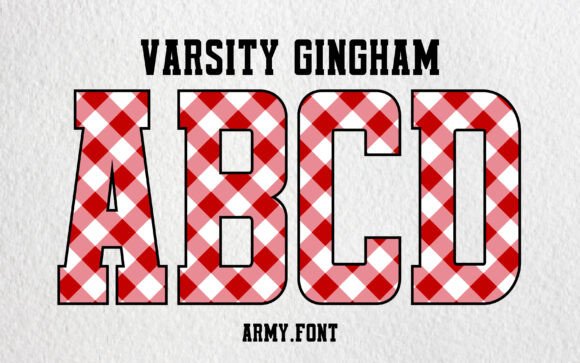 Varsity Gingham: A Premium Red Typeface for Bold Design